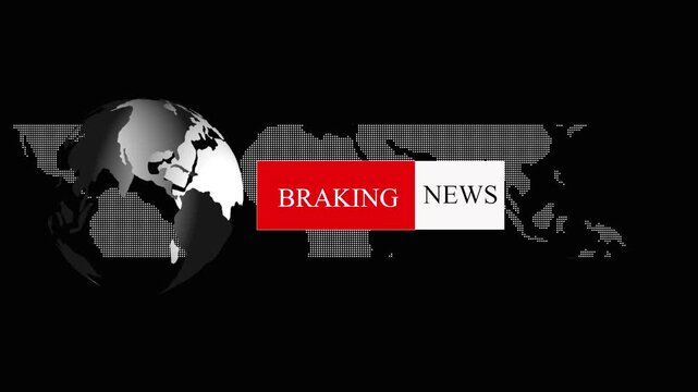 World map animation with data breach alert. World map global network connectivity. World map cybersecurity technology graphic on black background.