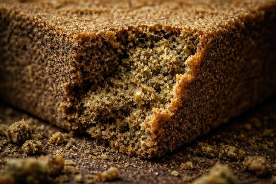 Macro texture of hashish made from medical cannabis pollen