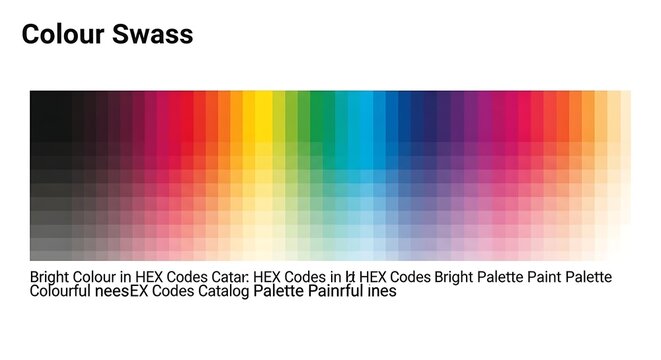 Bright Color Swatch Chart Displayed on White Background