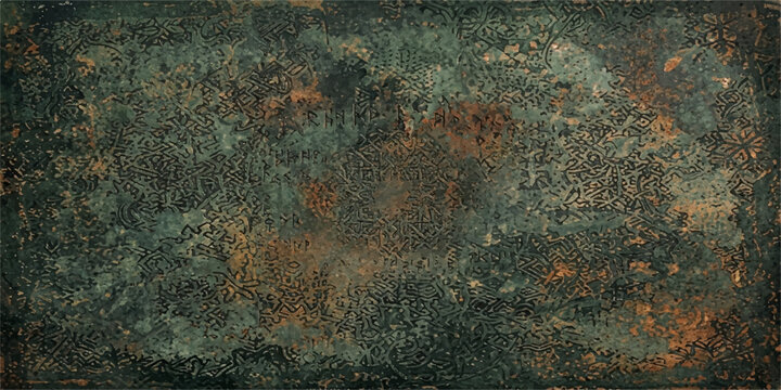 Texture abstract, capturing the intricate details and rugged beauty of weathered metal, its surface displaying shades of green, brown, and hints of oxidation.