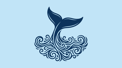 whale tail wave ocean graphic design. © sanatun