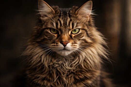 haughty cat with a fierce gaze