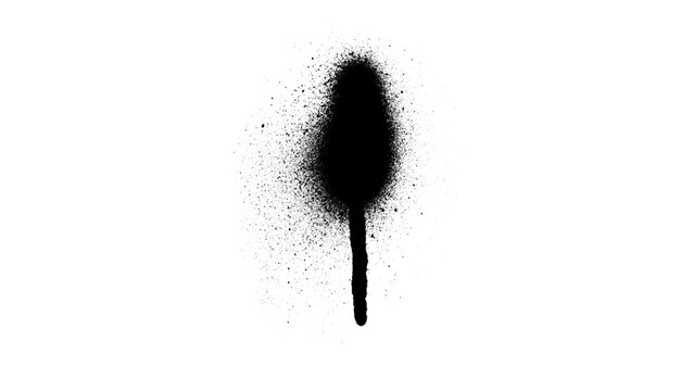 Black spray paint splatter PNG with soft airbrush edges on transparent background. Realistic aerosol mist circle with grainy particles and diffuse overspray, perfect for graffiti effects, grunge.