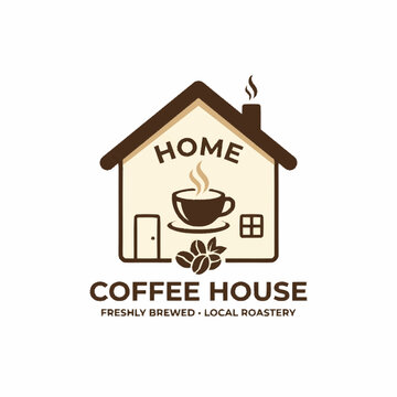 A house icon representing a cozy coffeeshop with beans inside.