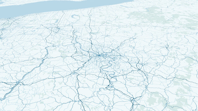 Modern minimalist vector map of Pittsburgh, Pennsylvania, USA. High-quality scalable illustration of Pittsburgh city grid, Golden Triangle, and Three Rivers junction for posters and ur
