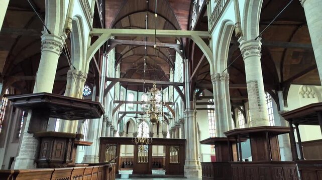 interior of the historic Oude Kerk in Amsterdam, Netherlands