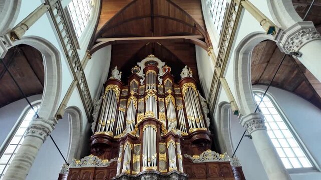 historic organ in Oude Kerk in Amsterdam