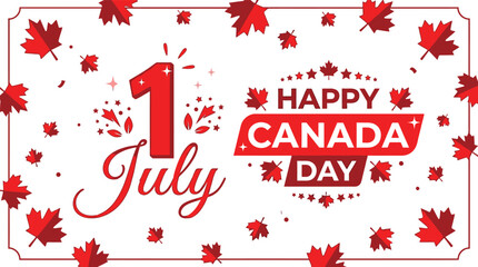 Canada day celebration july 1st festive background with maple leaves and silhouette © IMRAN