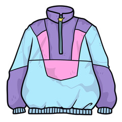 Pastel iridescent windbreaker jacket y2k fashion illustration © Anne97s