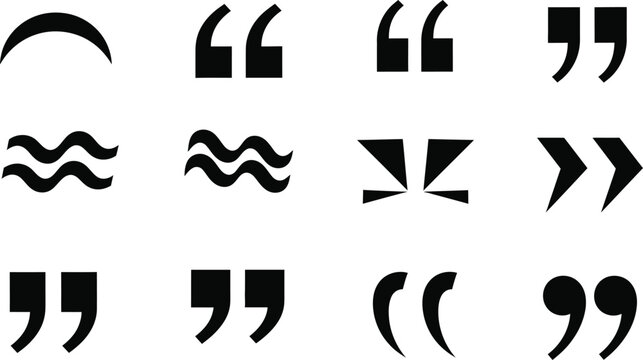 Modern quotation marks and brackets set Vector