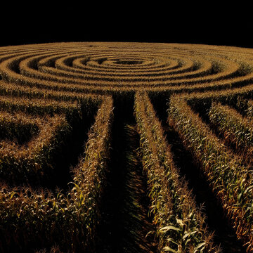 Minimal maze corn isolated on minimal layout