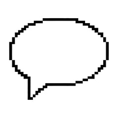 Fototapeta premium Minimalist speech bubble outline with pixelated edges vector
