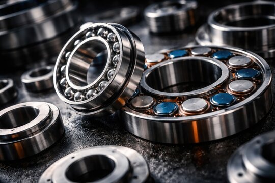 Magnified view of magnetic drive components featuring separated bearings and round magnets