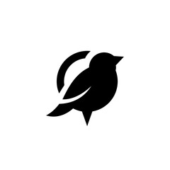 Black Bird Silhouette Logo Design. © Asanie