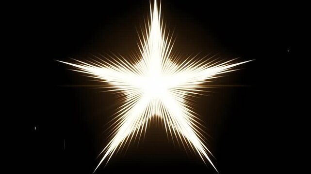 Bright glowing star with radiant light beams animation.