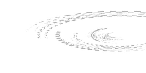Drift background monochrome with texture wheel marks and drift in skidding, rounded tire marks. Vector isolated texture. © Ubay