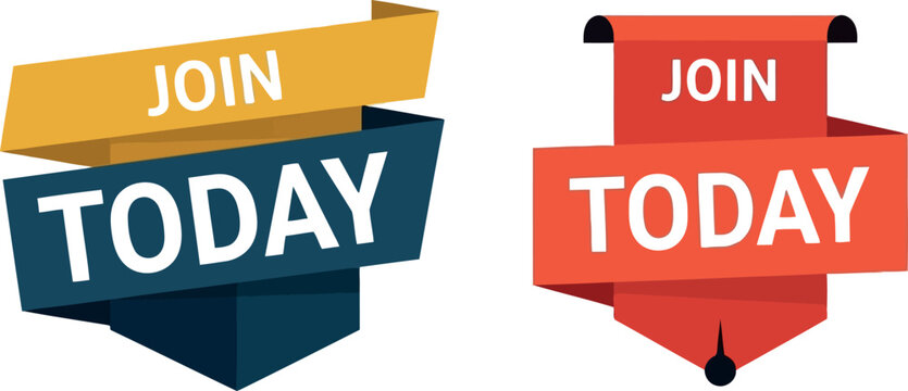 Join Today Banner Set &ndash; Modern Flat Design Promotional Badges for Membership and Subscription Campaigns
