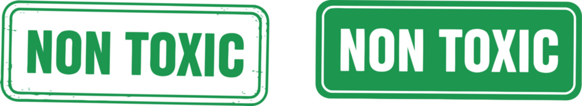 Green Non Toxic Label Icons for Safe Product Packaging and Eco-Friendly Certification Design