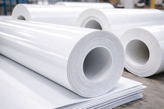 Versatile white PVC sheets rolled for lightweight foam and rigid construction uses