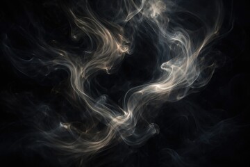 Fototapeta premium Swirling smoky designs on dark background for elegant dramatic effects