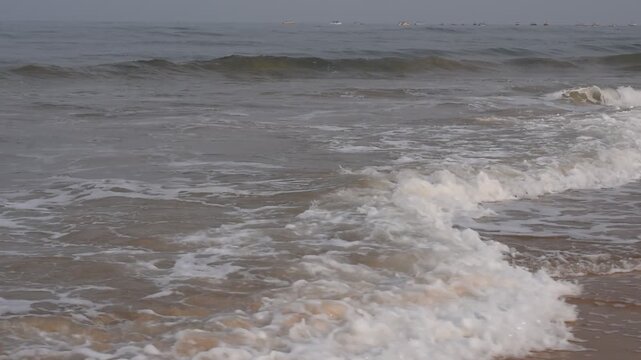 Amazing view of Arabian sea during the morning time in Calangute beach Goa, India, Ocean beach view during early morning time