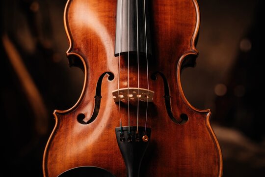 Tight framing of a classical violin front