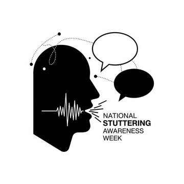 National Stuttering Awareness Week speech therapy icon with head