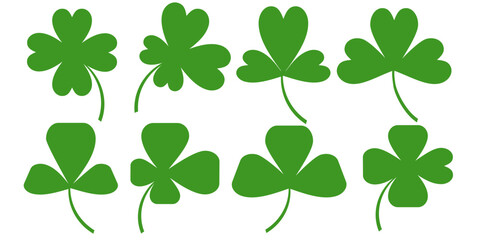 Fototapeta premium Clover leaf illustration in flat style. Clover leaf vector design symbolizes trust, hope, love, and good luck.