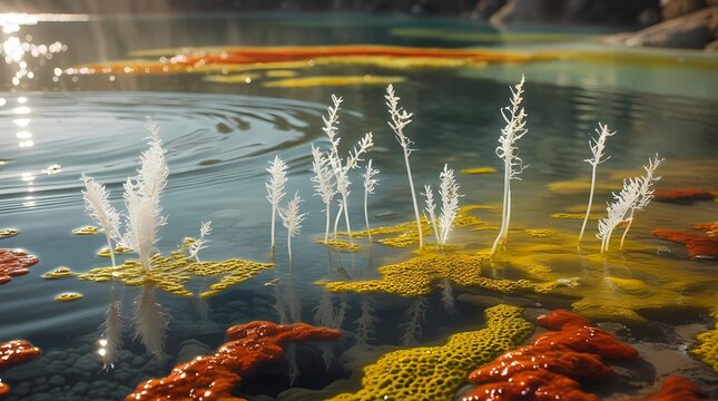 Chloroflexus on Water with Hot Spring Eco Concept