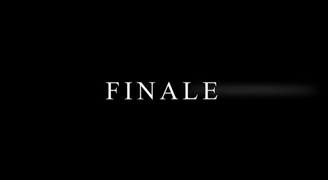 Cinematic finale text reveal with light flare motion animation