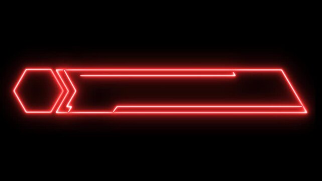 Lower Third Futuristic Sci Fi HUD neon glowing technology display for easy composite and use, for banner, breaking news, TV Broadcast news lower third banner, 4k video