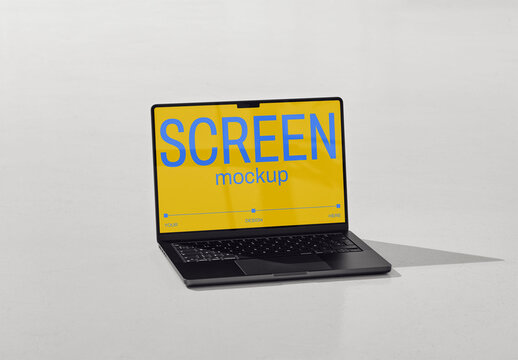 Mockup Of Laptop With Customizable Screen