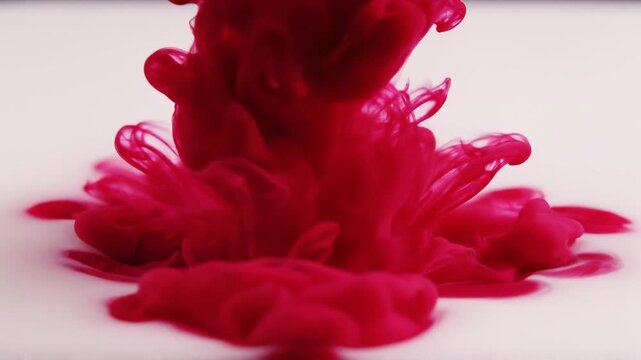 Red Ink Cloud Swirling in Water