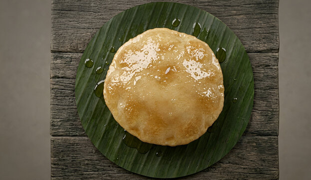 Indian poori on a oli texture | Indian famous food 