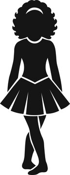 Irish Step Dance Silhouette Traditional Celtic Dancer Upright Pose Vector