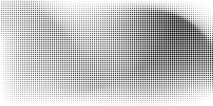Monochrome halftone background with a gradient of dots creating a modern and minimalist design element EPS vector