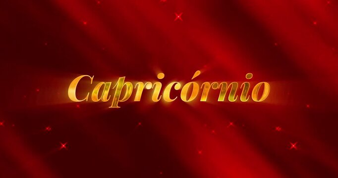 Capric&oacute;rnio text - Background Red with Golden Text concept Elegant background
