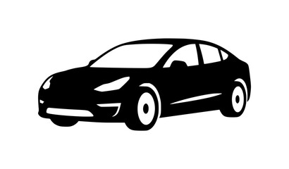 Fototapeta premium Modern car glyph icon vector solid vehicle symbol minimal automotive design