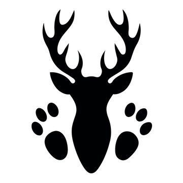 silhouette of-a-deer hoof print white-background 