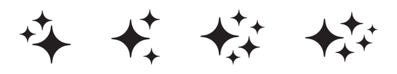 Fototapeta premium Clean Shine Star Icon Collection for Sparkle, Glow and Light Effects