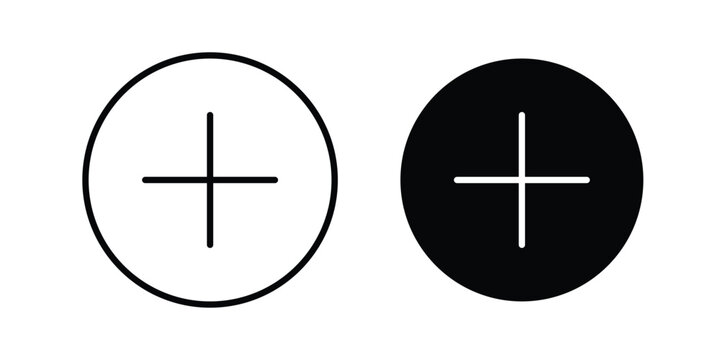 Add icon illustration design vector set in black.