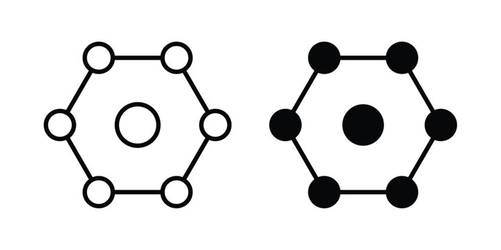 Antioxidant icon illustration design vector set in black.