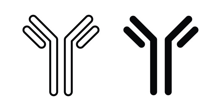 Antibody icon illustration design vector set in black.