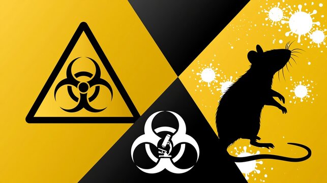 Rat transmitting hantavirus with biohazard and viral infection risk