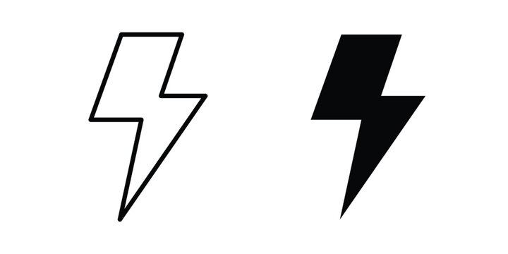 Bolt icon illustration design vector set in black.