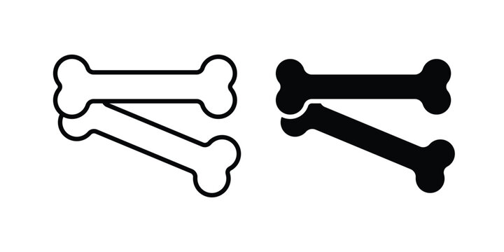 Bones icon illustration design vector set in black.