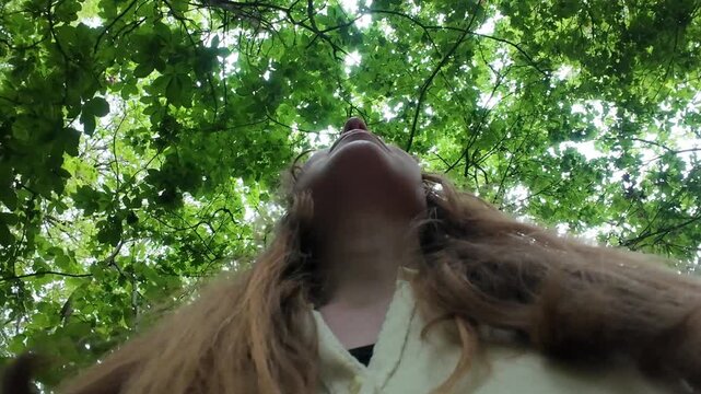 Mental health and healing concept woman self-awareness in nature