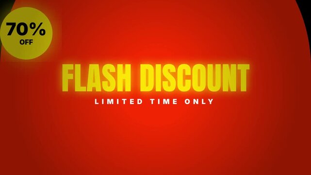 Flash Discount Advertisement with Limited Time Offer and Percentage Off.