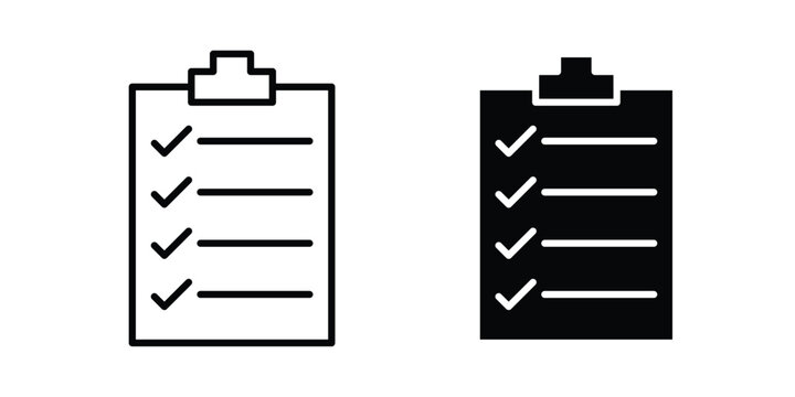 Check list icon illustration design vector set in black.