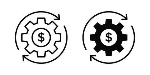 Costs optimization icon illustration design vector set in black. © Bell